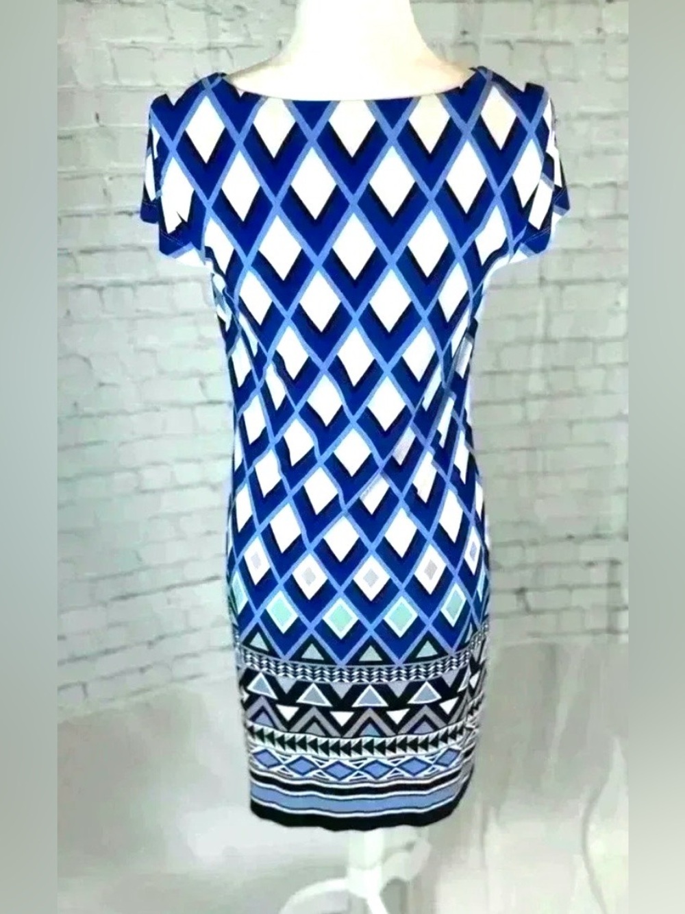 New NWT Jessica Howard Women's Size S MISSY‎ Dress Blue Purple White Diamond